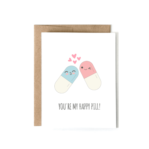 happy pill greeting card